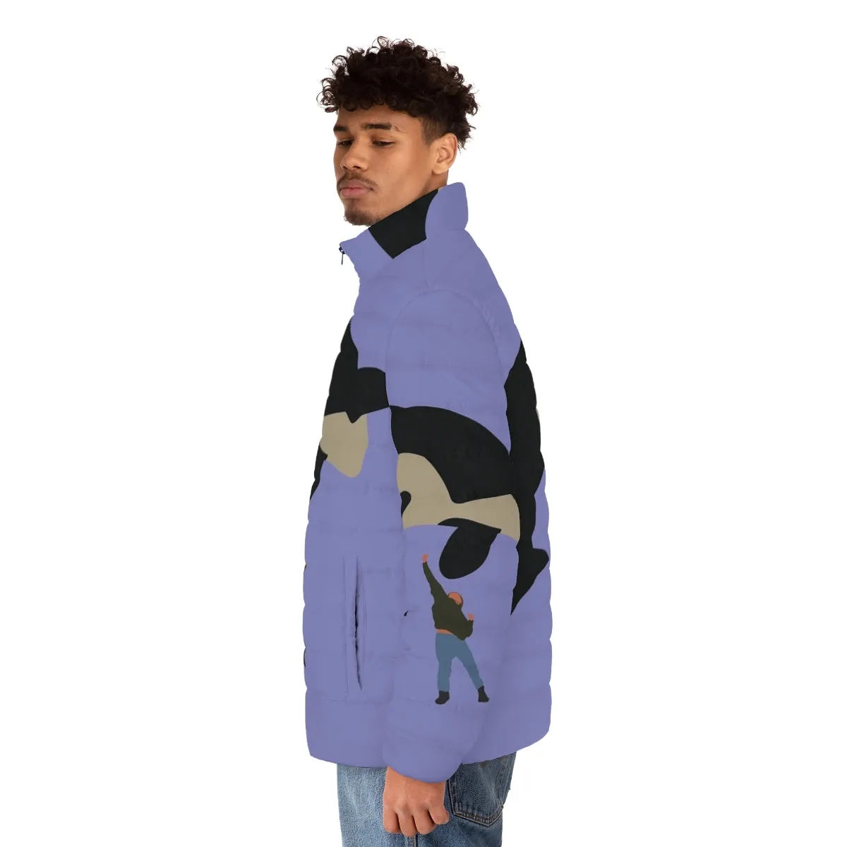 90s Nostalgia Free Willy Puffer Jacket | Minimalist Orca Graphic