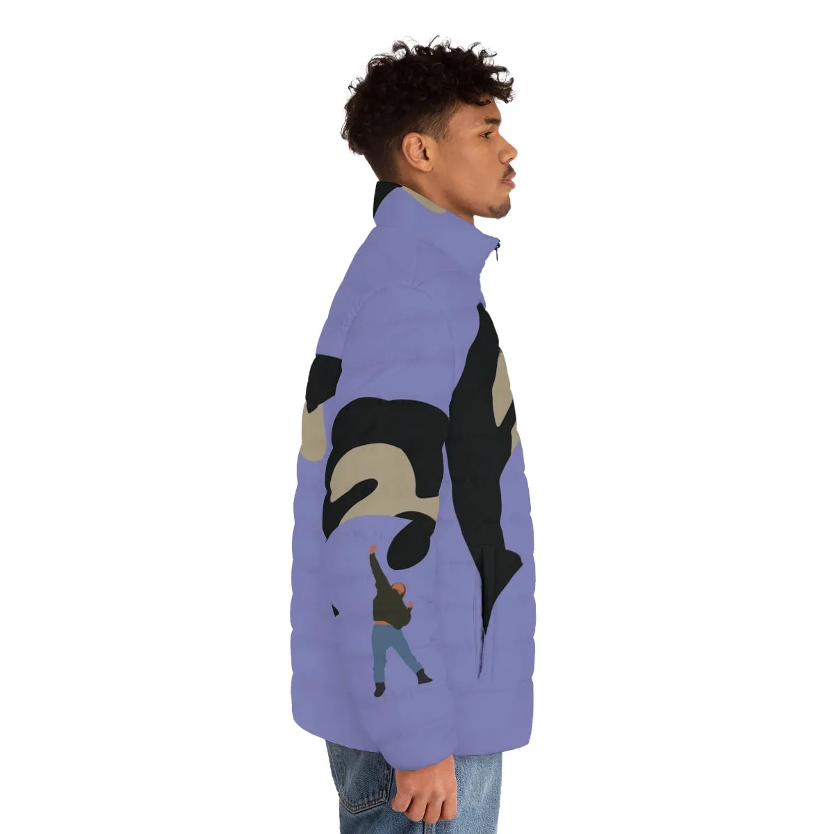 90s Nostalgia Free Willy Puffer Jacket | Minimalist Orca Graphic