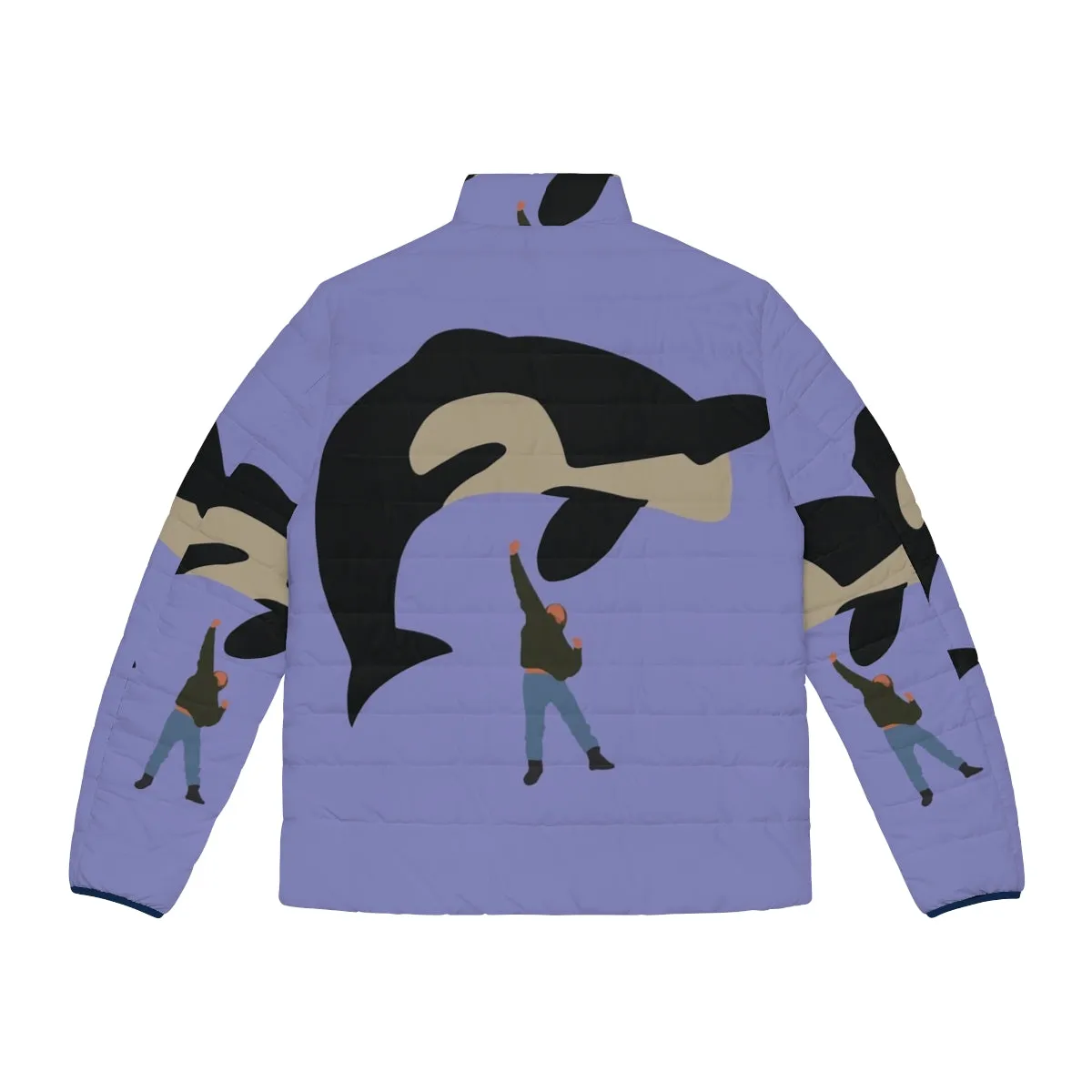 90s Nostalgia Free Willy Puffer Jacket | Minimalist Orca Graphic