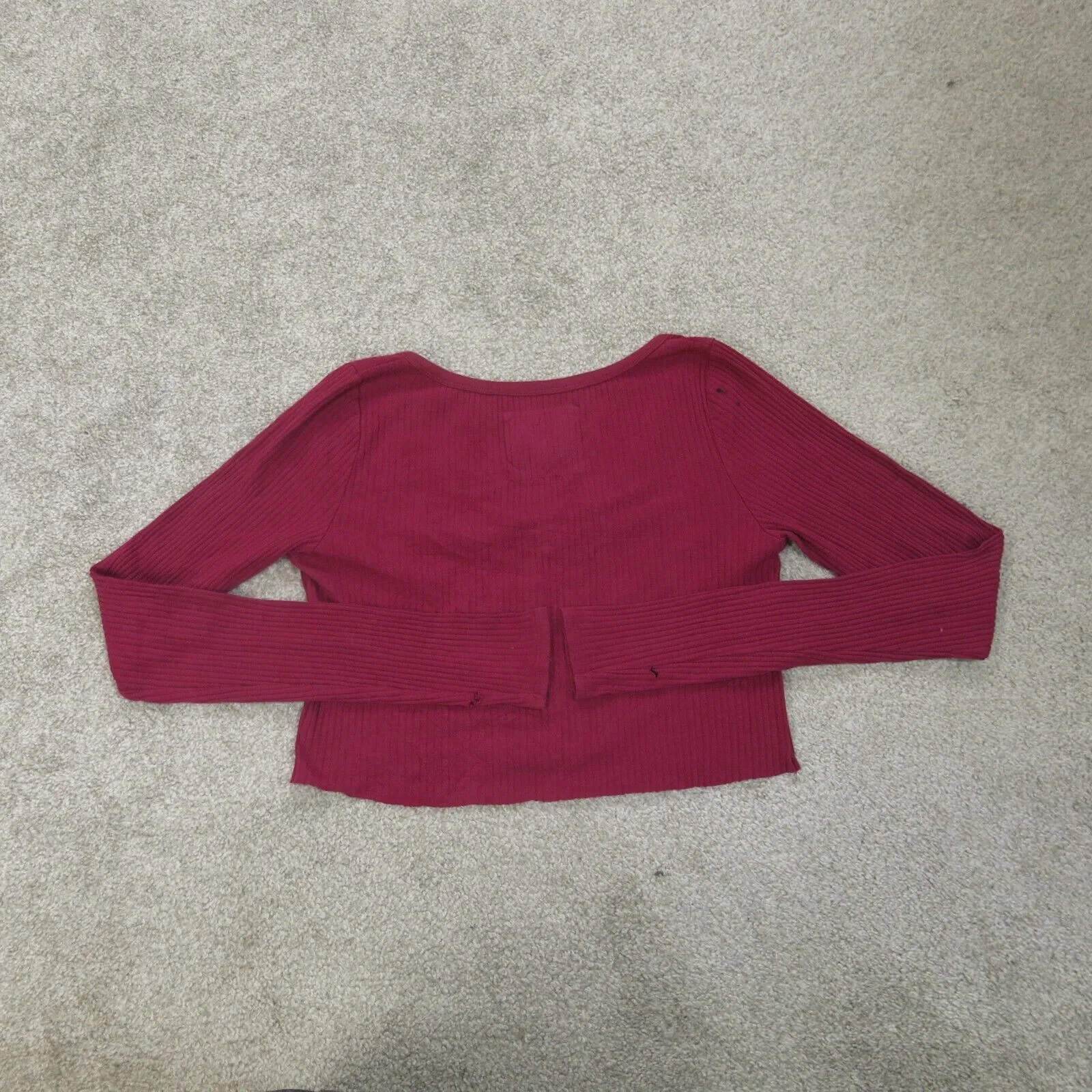 Abercrombie & Fitch Sweater Womens Small Red Long Sleeve Knitted Cardigan