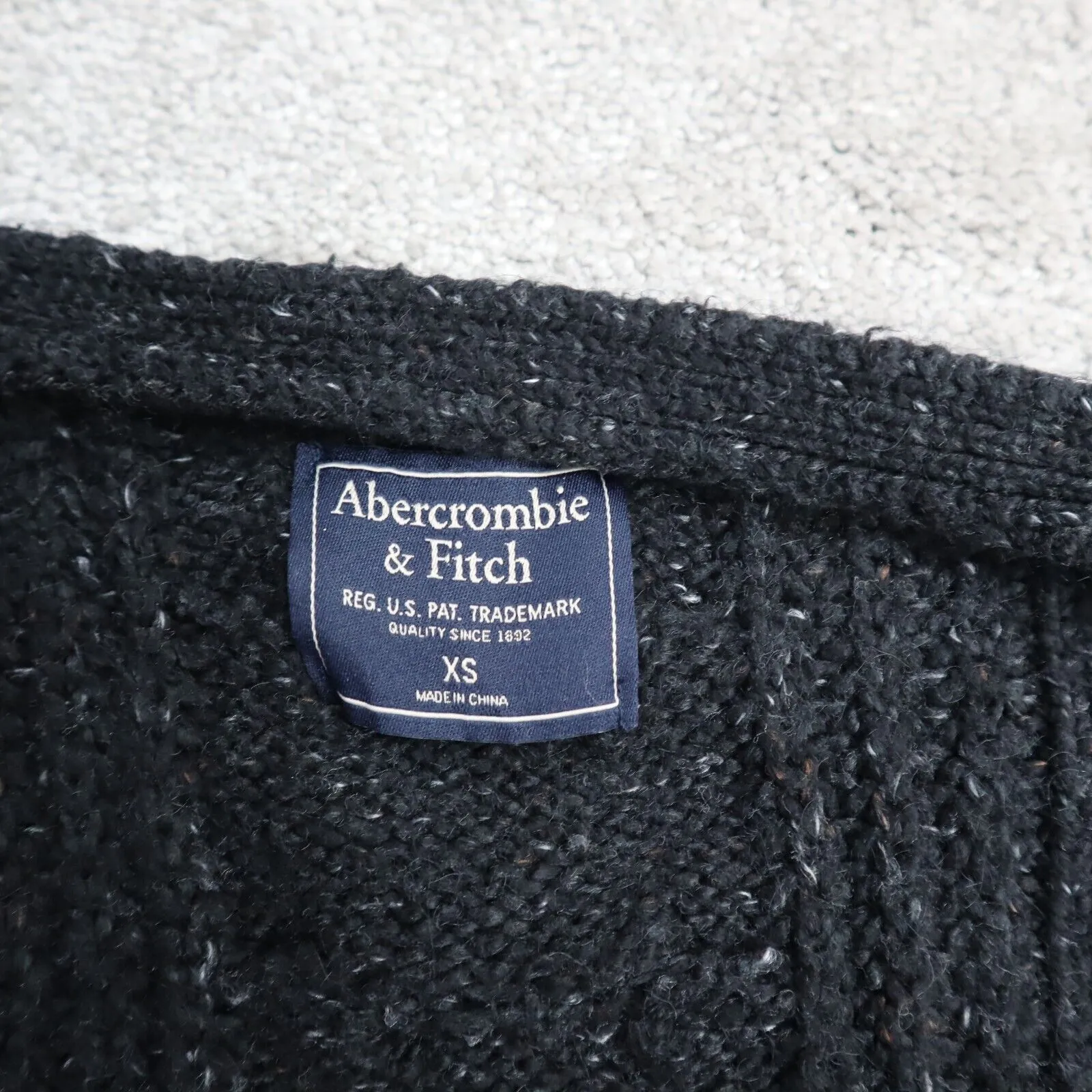 Abercrombie &Fitch Women Cardigan Sweater Open Front Long Sleeves Black Size XS