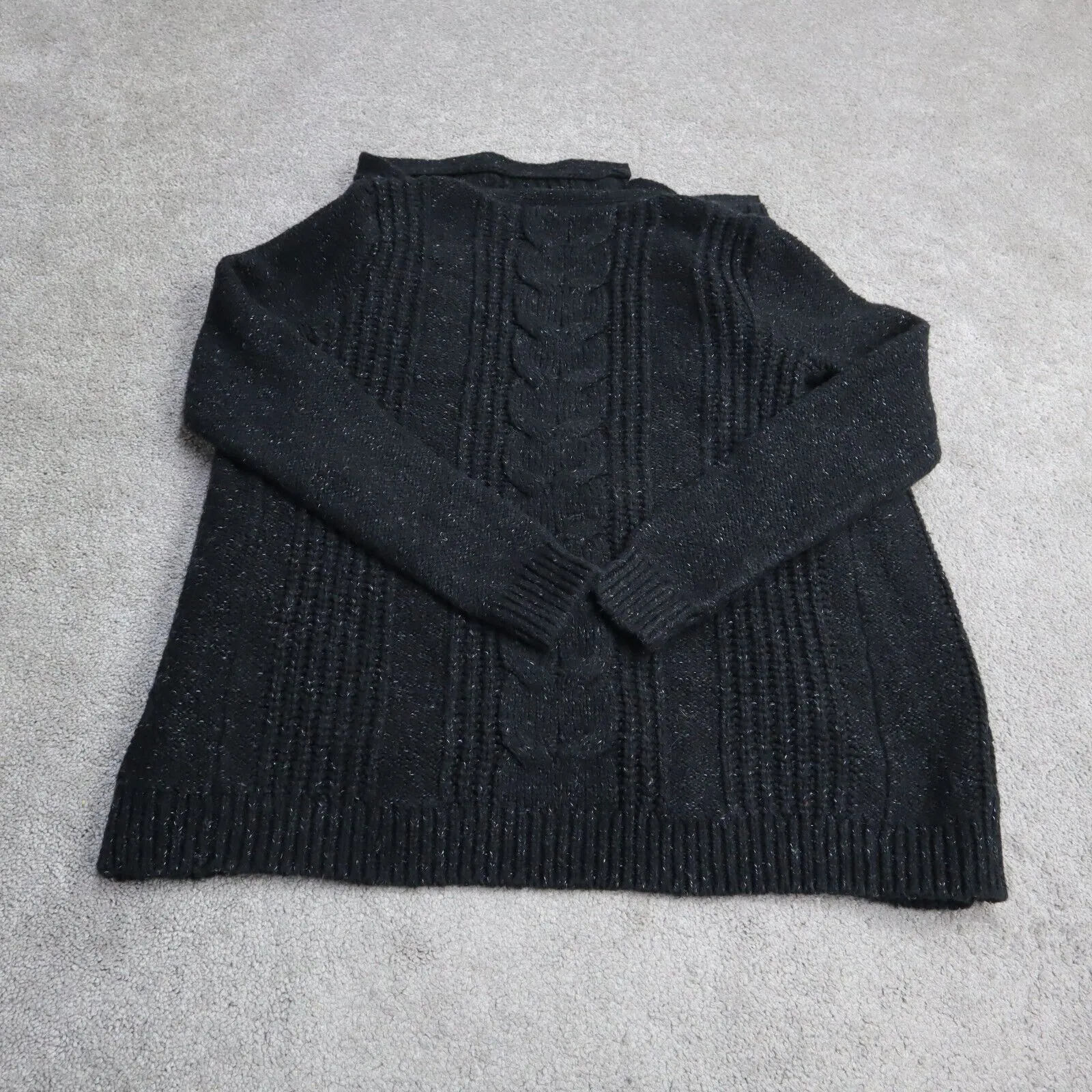 Abercrombie &Fitch Women Cardigan Sweater Open Front Long Sleeves Black Size XS