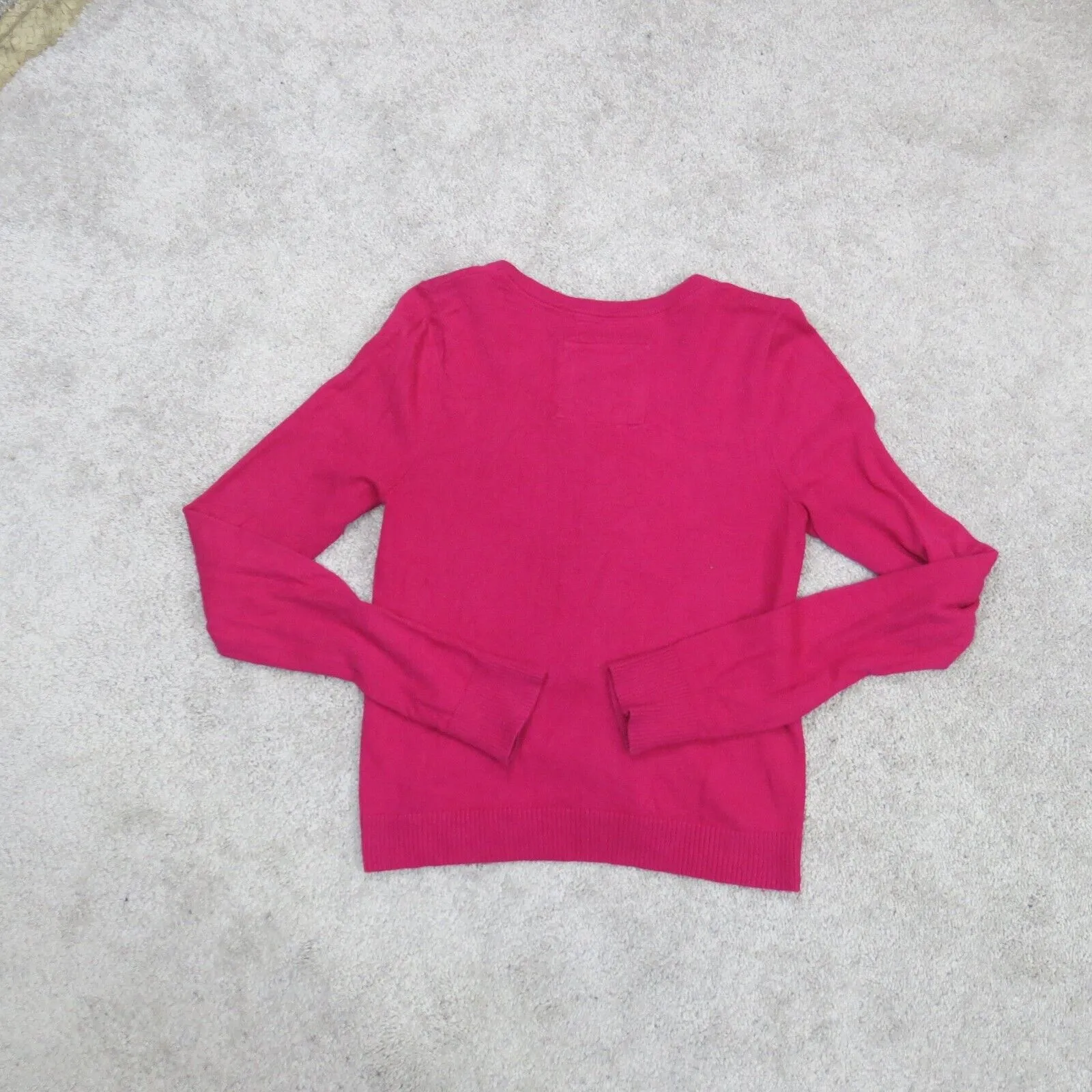 Abercrombie &Fitch Women Sweater Cardigan Front Button Long Sleeves Pink  Size L