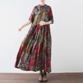 Abstract Painting Loose Maxi Dress