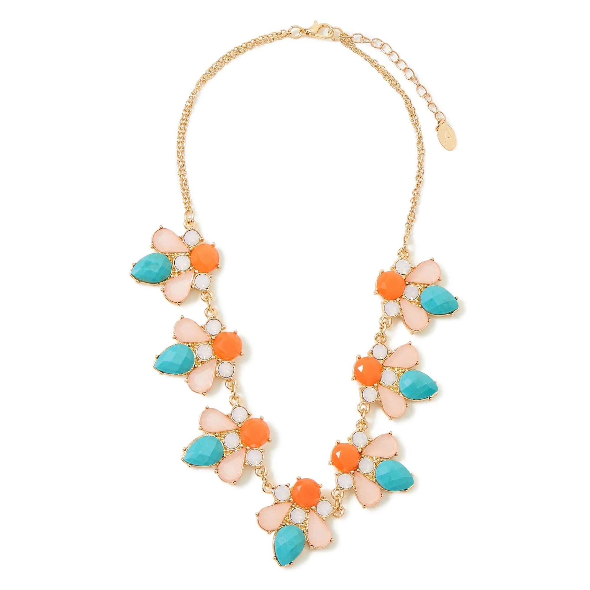 Accessorize London Women's Multi Eclectic Gem Statement Necklace