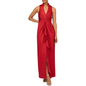 Aidan Mattox Womens Maxi Ruffled Evening Dress