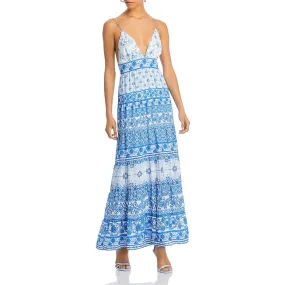 Alice and Olivia Womens Karolina Chiffon Floral Maxi Dress