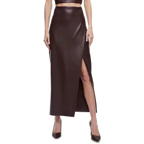 Alice and Olivia Womens Siobhan Faux Leather Long Maxi Skirt