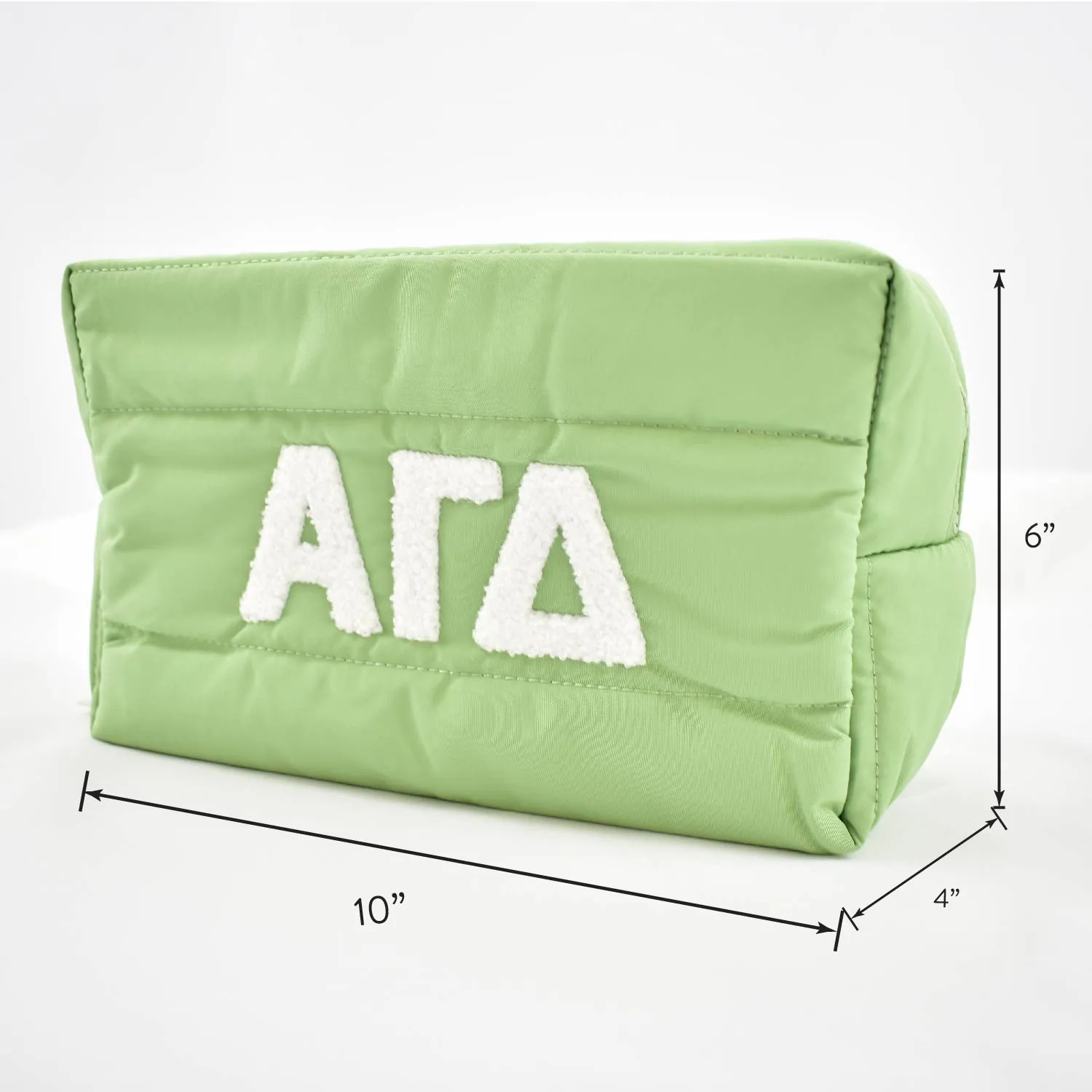 Alpha Phi Makeup Bag - Puffer Style with Sorority Letters