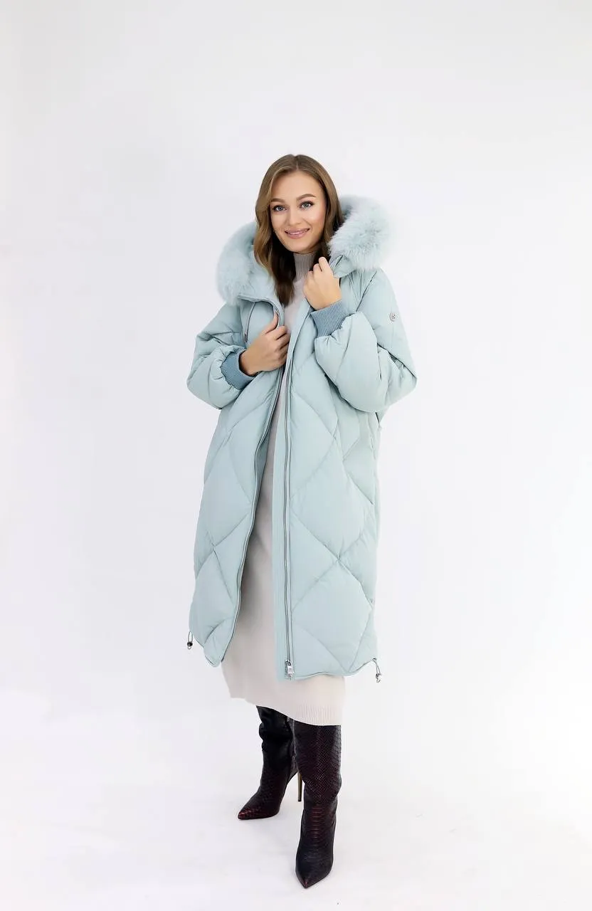 Amour Genuine Polar Fox Fur Down Fill Coat