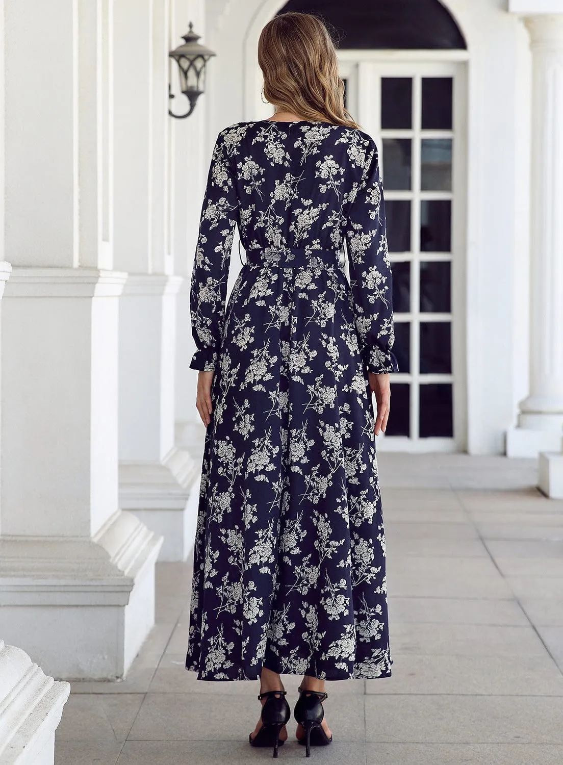 Aurora Elegance Floral Maxi Dress