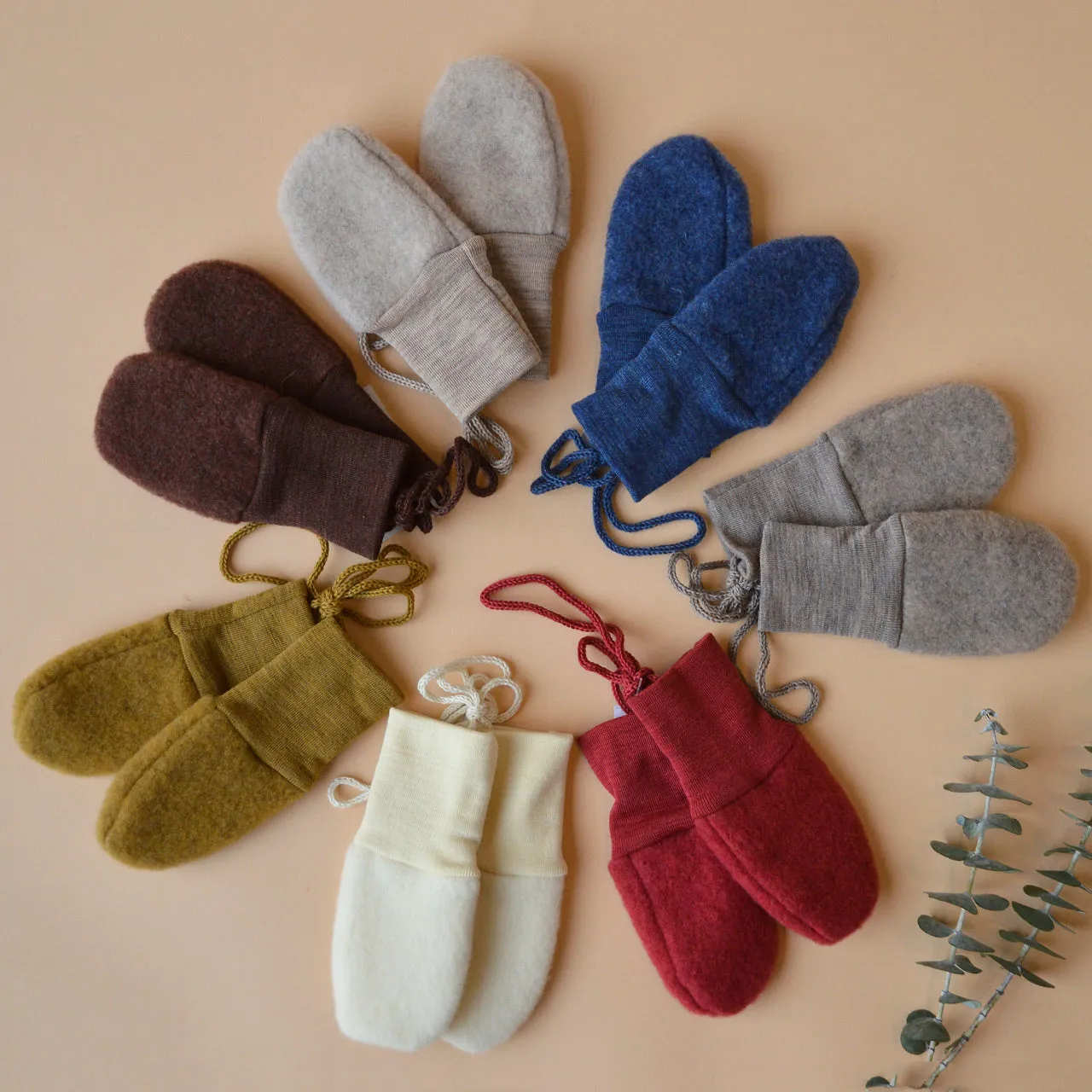 Baby Mittens in Organic Wool Fleece (0-18m)