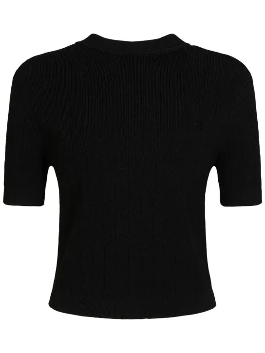 Balmain   Short sleeve viscose knit cardigan 