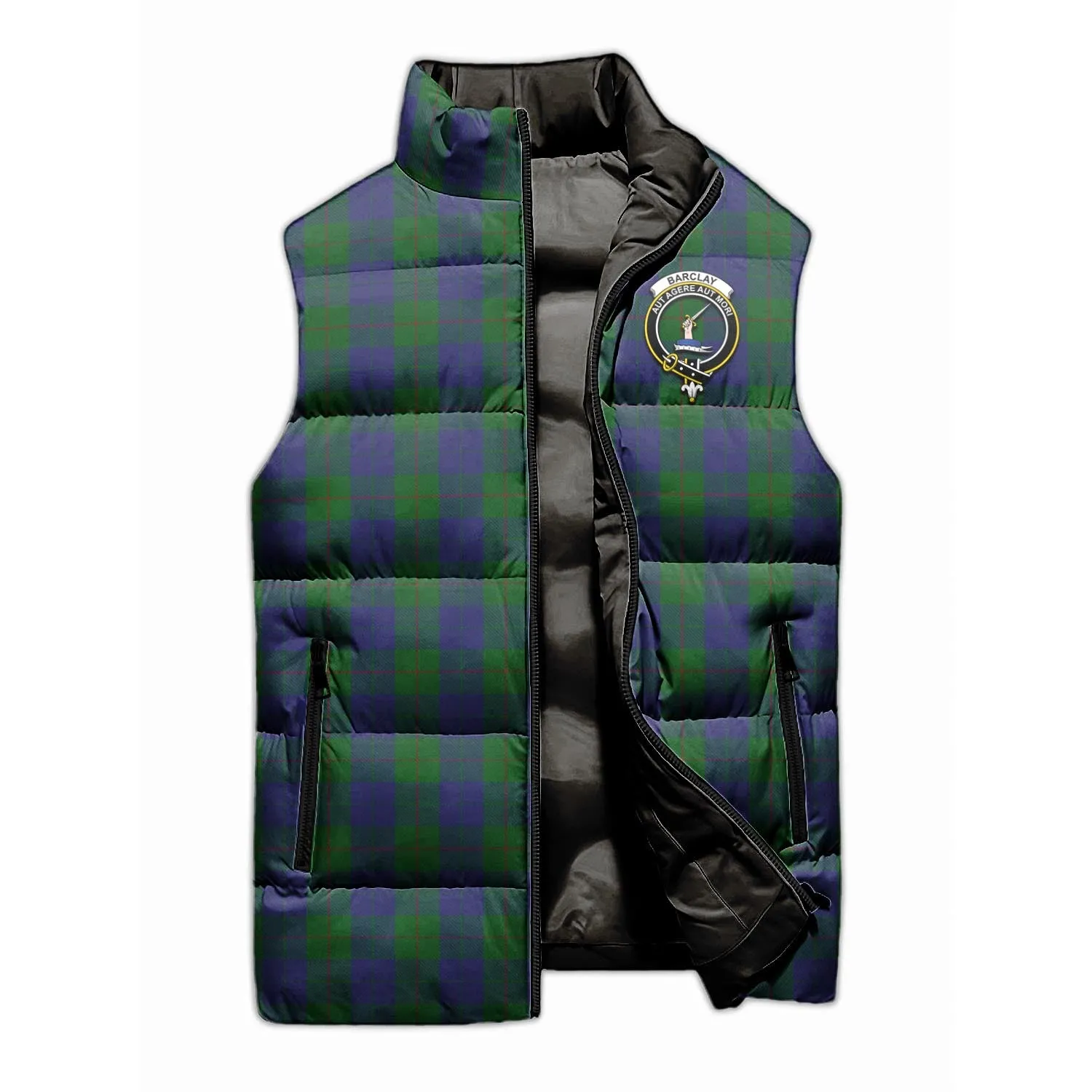 Barclay Tartan Sleeveless Puffer Jacket with Family Crest