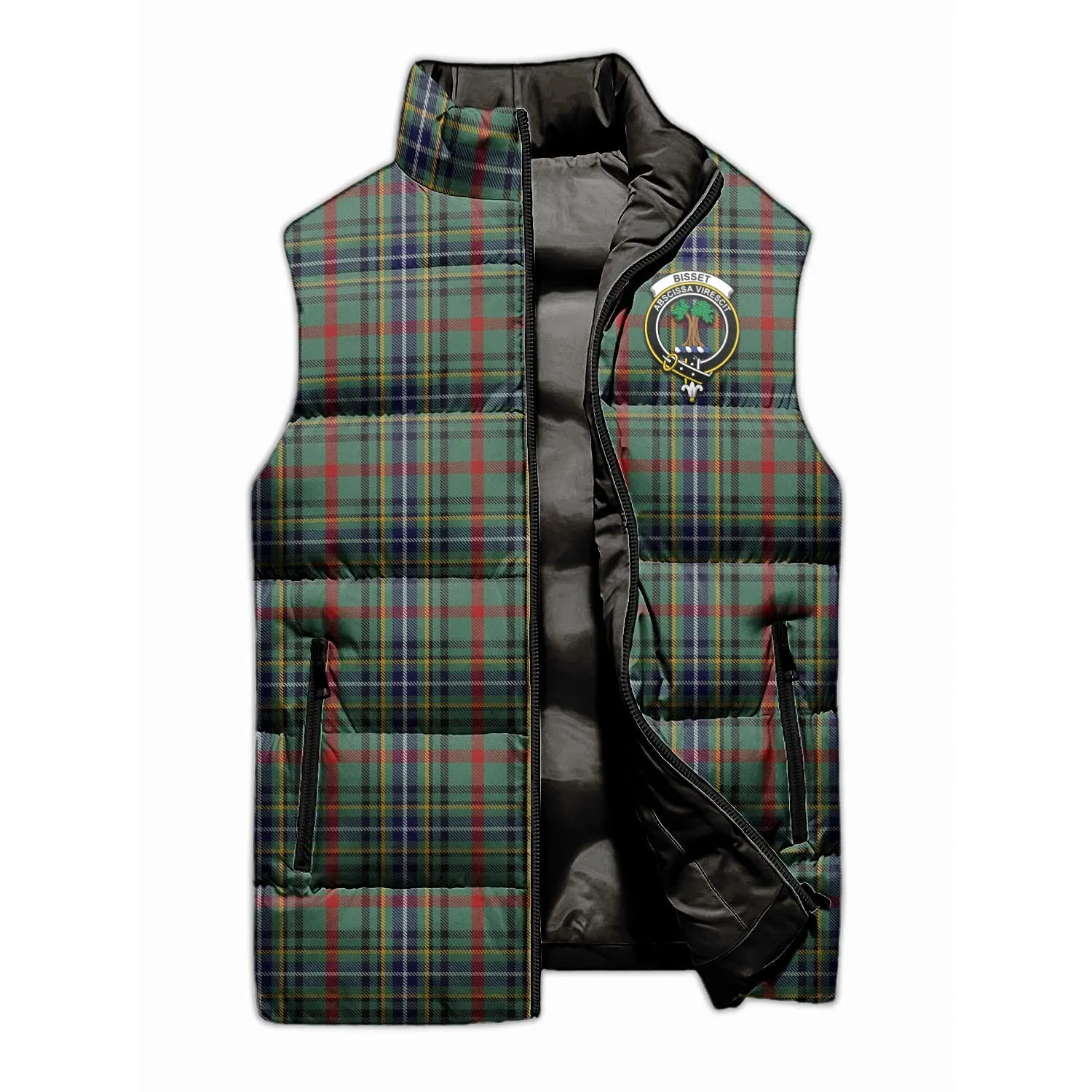 Bisset Tartan Sleeveless Puffer Jacket with Family Crest