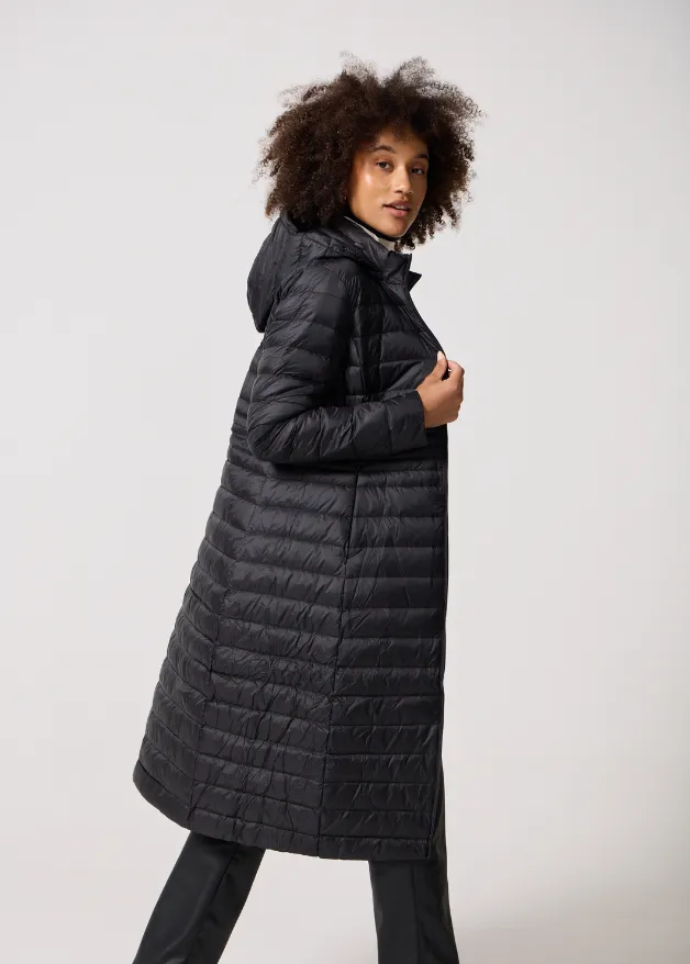 Black Maxi Duck Down Puffer Coat