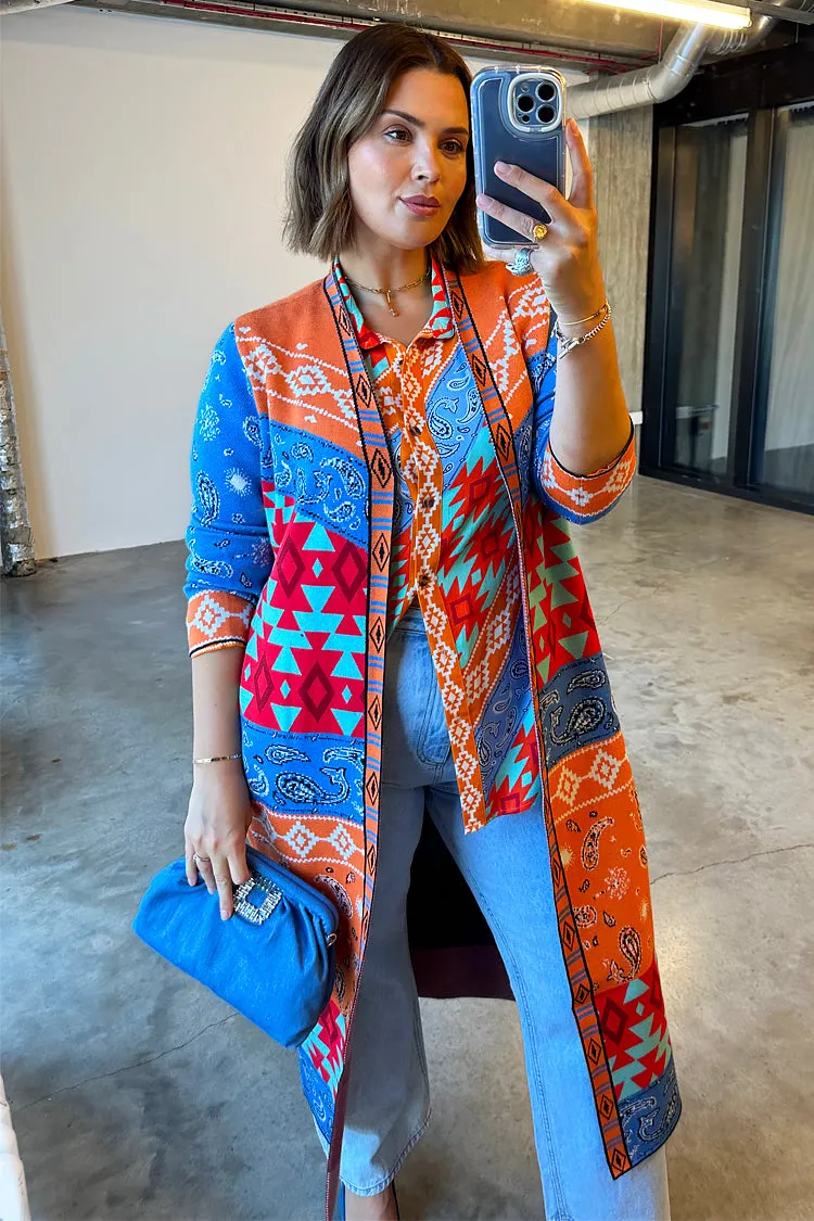 Blue Paisley Anushka Midi Cardi