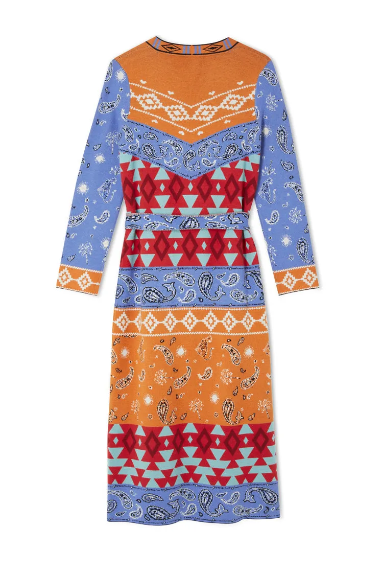 Blue Paisley Anushka Midi Cardi