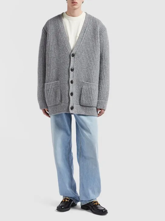 Bottega Veneta   Felted English wool ribbed cardigan 