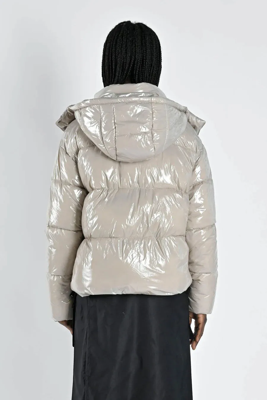 Ca3226 Taupe Puffer Jacket