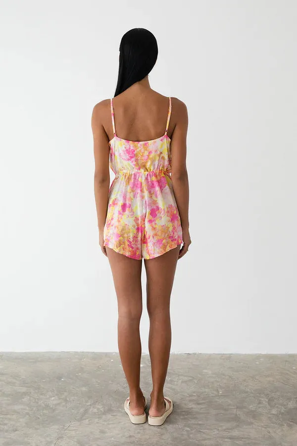 Camille Romper - Pink & Yellow