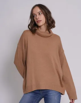 Cashmere Turtleneck Pullover in Camel