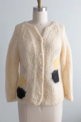 Classic 1950's Italian Mohair Cardigan / Small