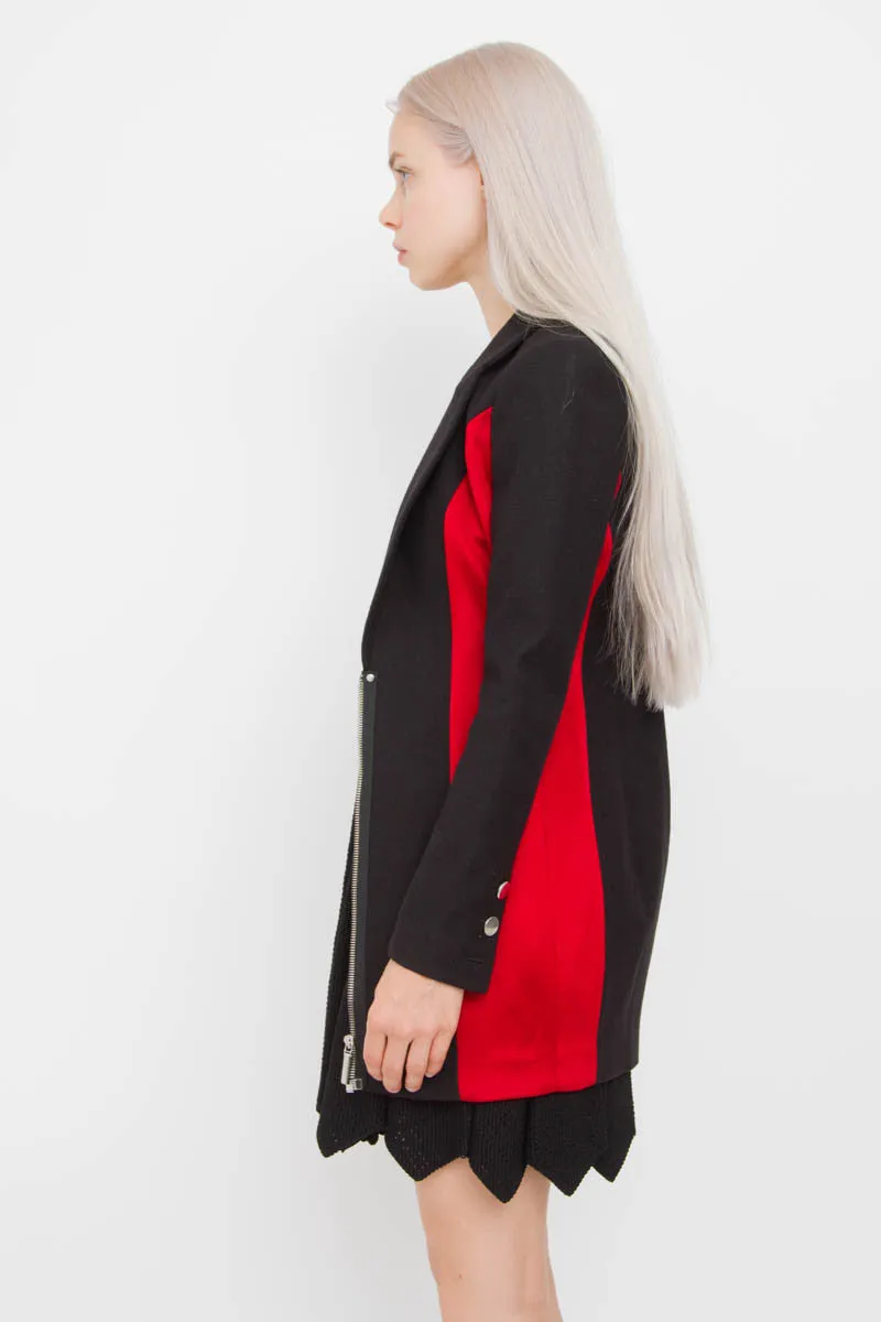 CONTRAST PANEL DRESS COAT