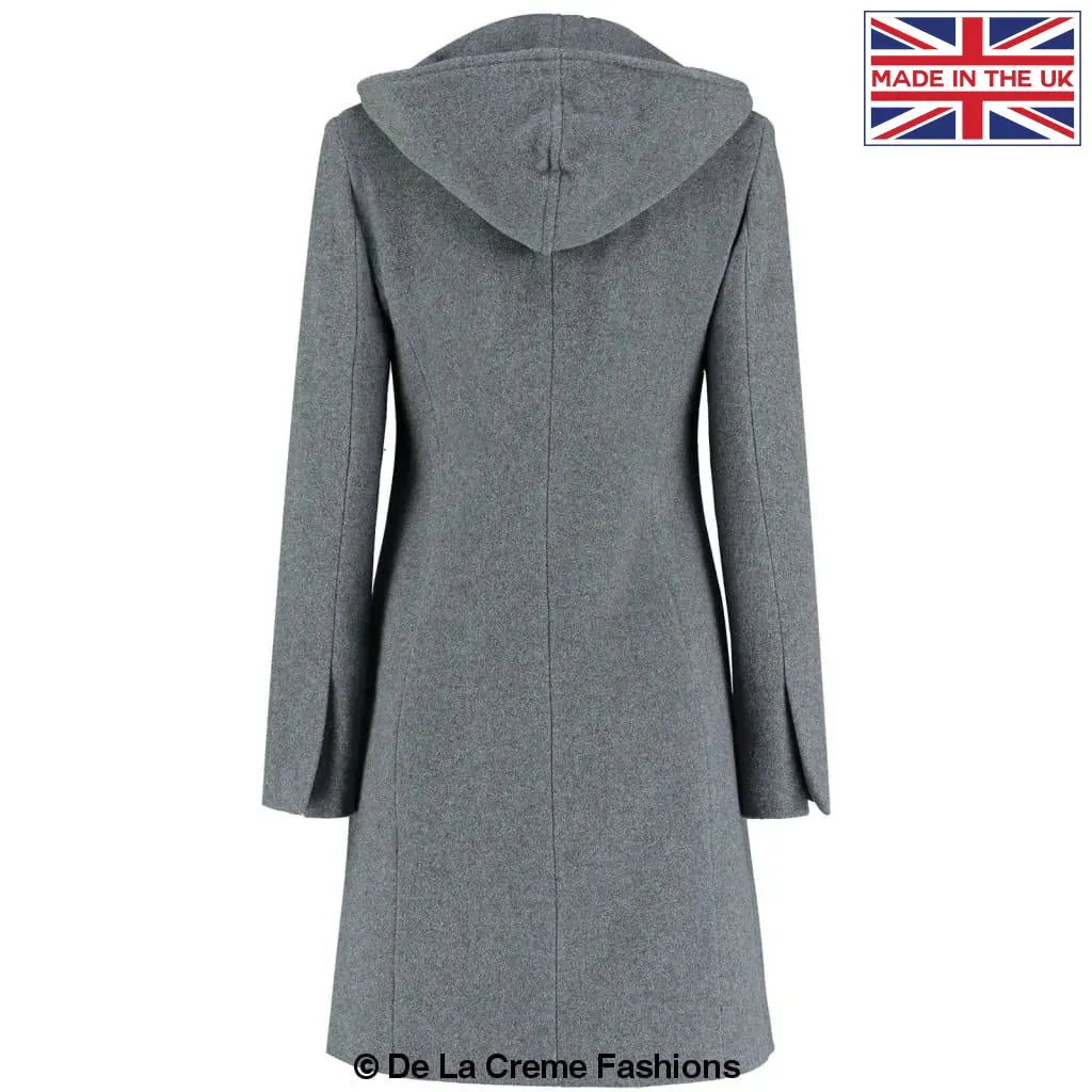 De La Creme - Women's Wool Blend Hooded Zip Coat