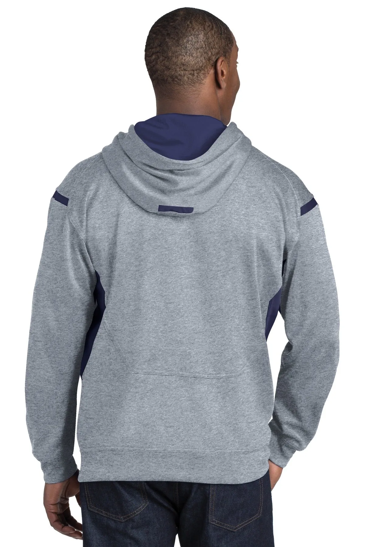 DISCONTINUED Sport-Tek Tall Tech Fleece Colorblock  Hooded Sweatshirt. TST246