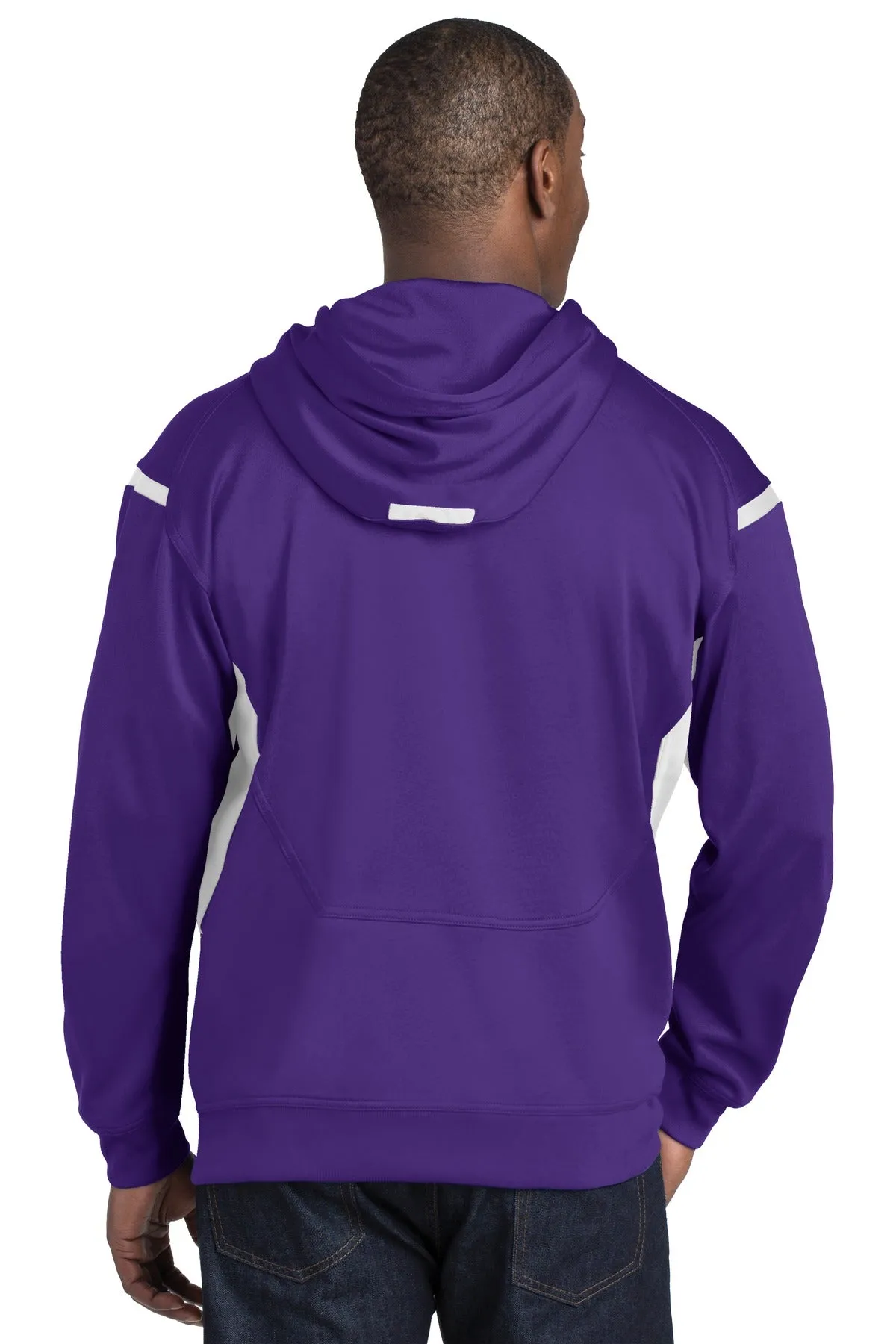 DISCONTINUED Sport-Tek Tall Tech Fleece Colorblock  Hooded Sweatshirt. TST246