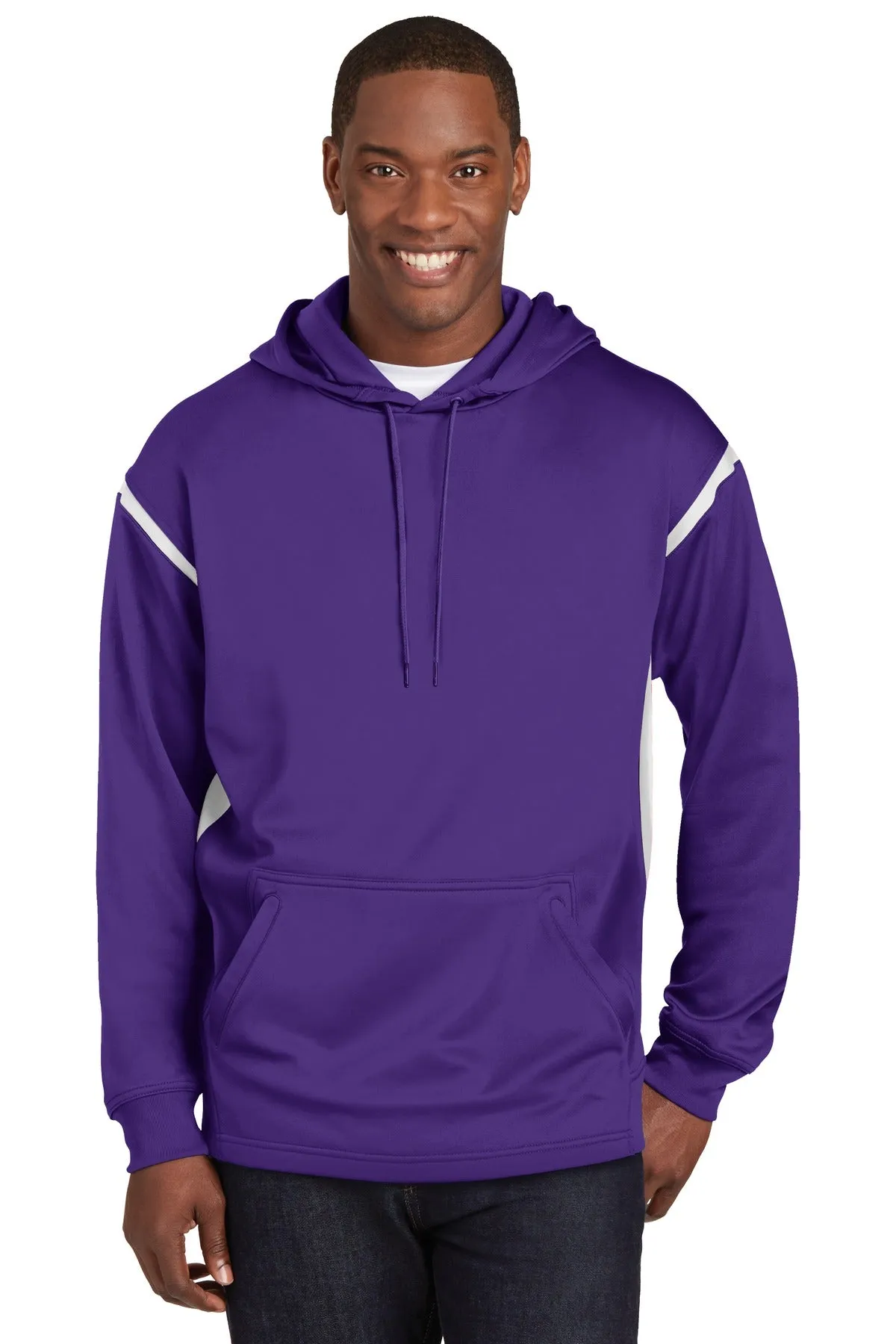 DISCONTINUED Sport-Tek Tall Tech Fleece Colorblock  Hooded Sweatshirt. TST246