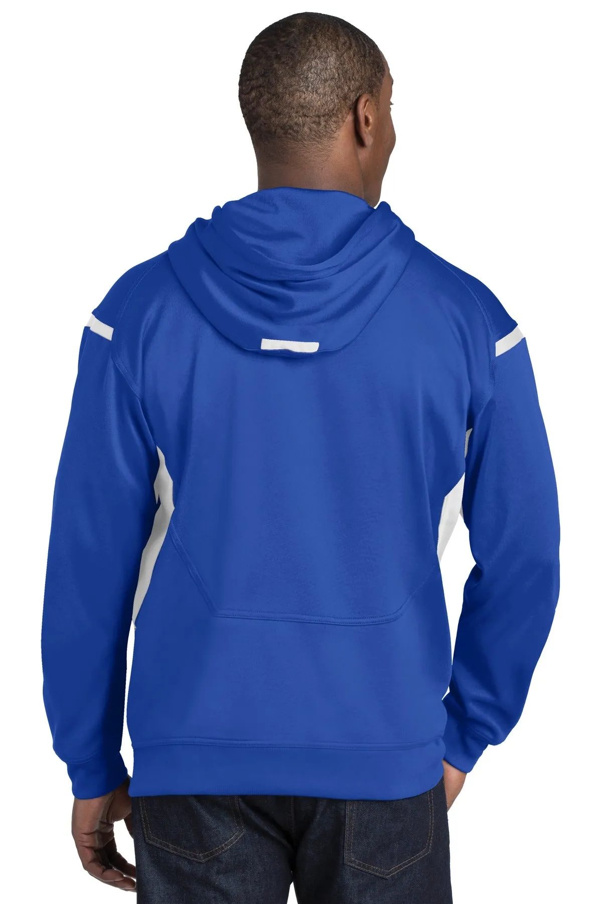 DISCONTINUED Sport-Tek Tall Tech Fleece Colorblock  Hooded Sweatshirt. TST246