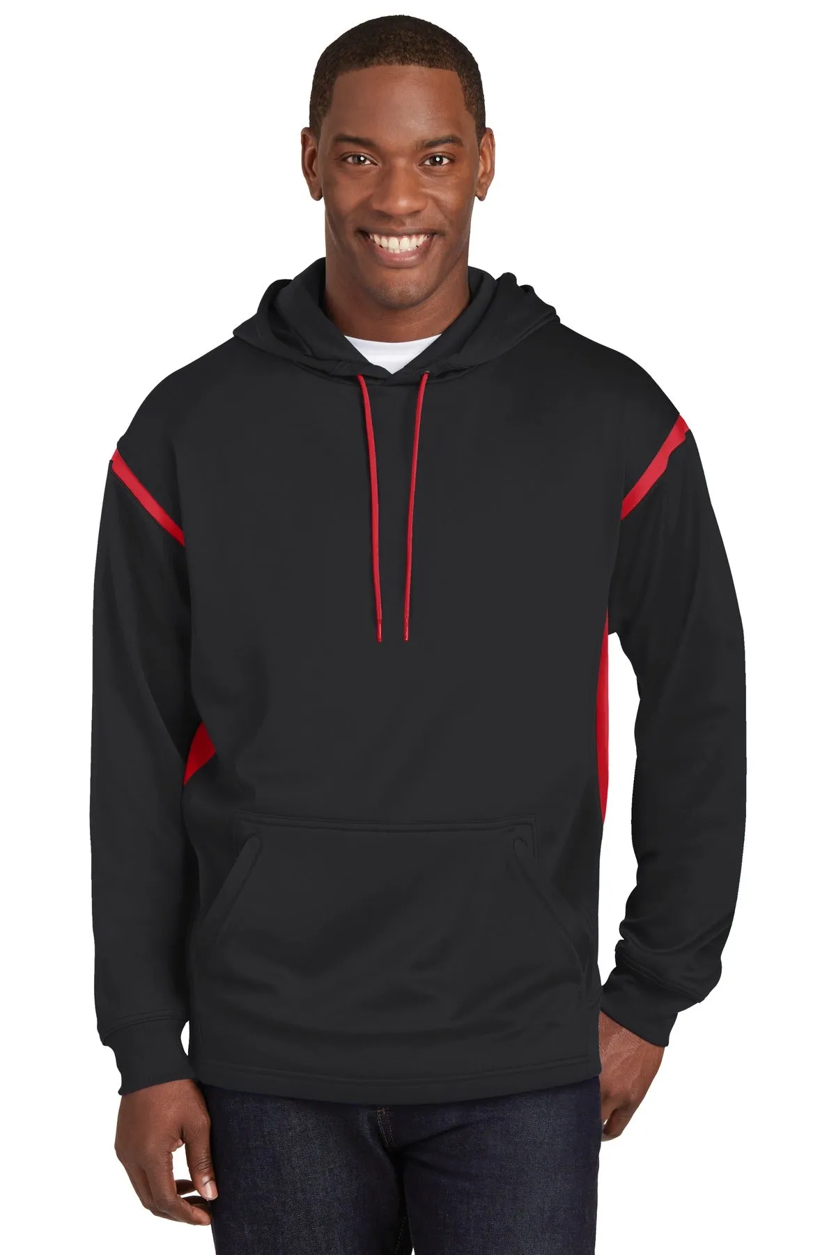 DISCONTINUED Sport-Tek Tall Tech Fleece Colorblock  Hooded Sweatshirt. TST246