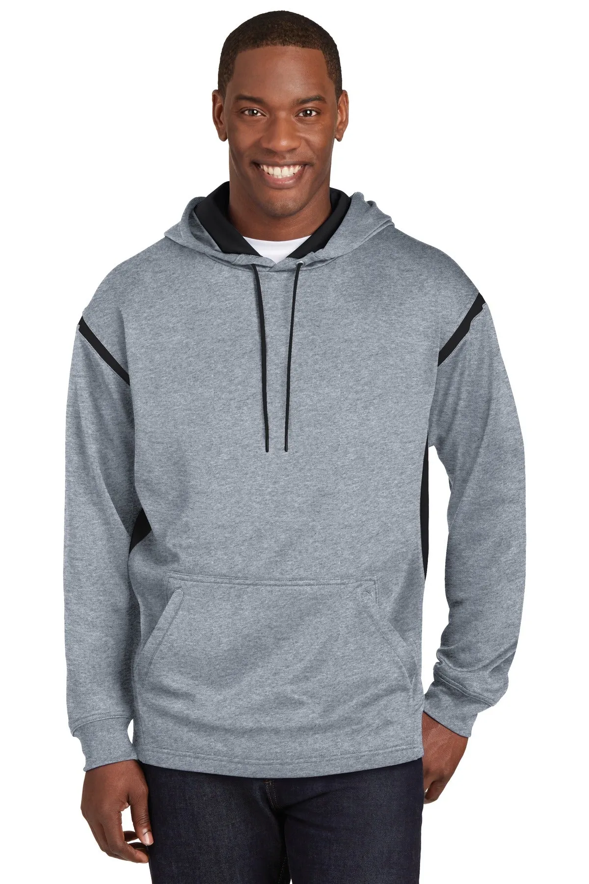 DISCONTINUED Sport-Tek Tall Tech Fleece Colorblock  Hooded Sweatshirt. TST246