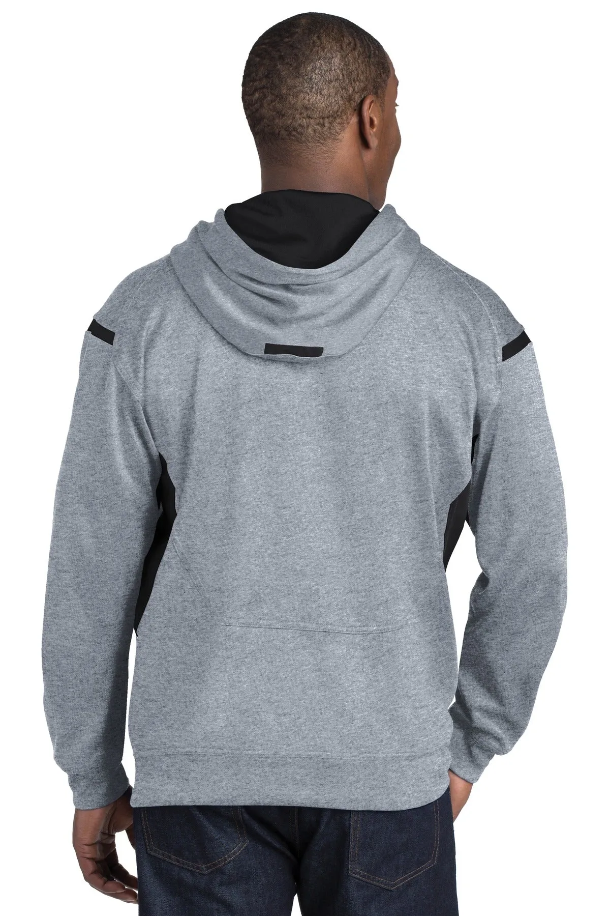 DISCONTINUED Sport-Tek Tall Tech Fleece Colorblock  Hooded Sweatshirt. TST246