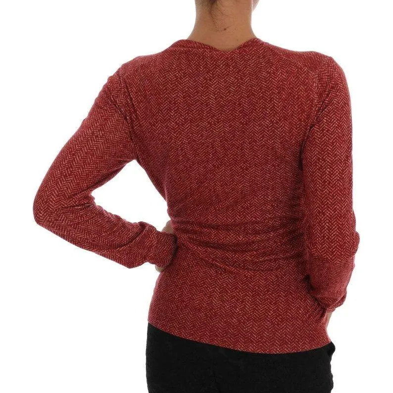 Dolce & Gabbana Red Wool Cardigan Sweater