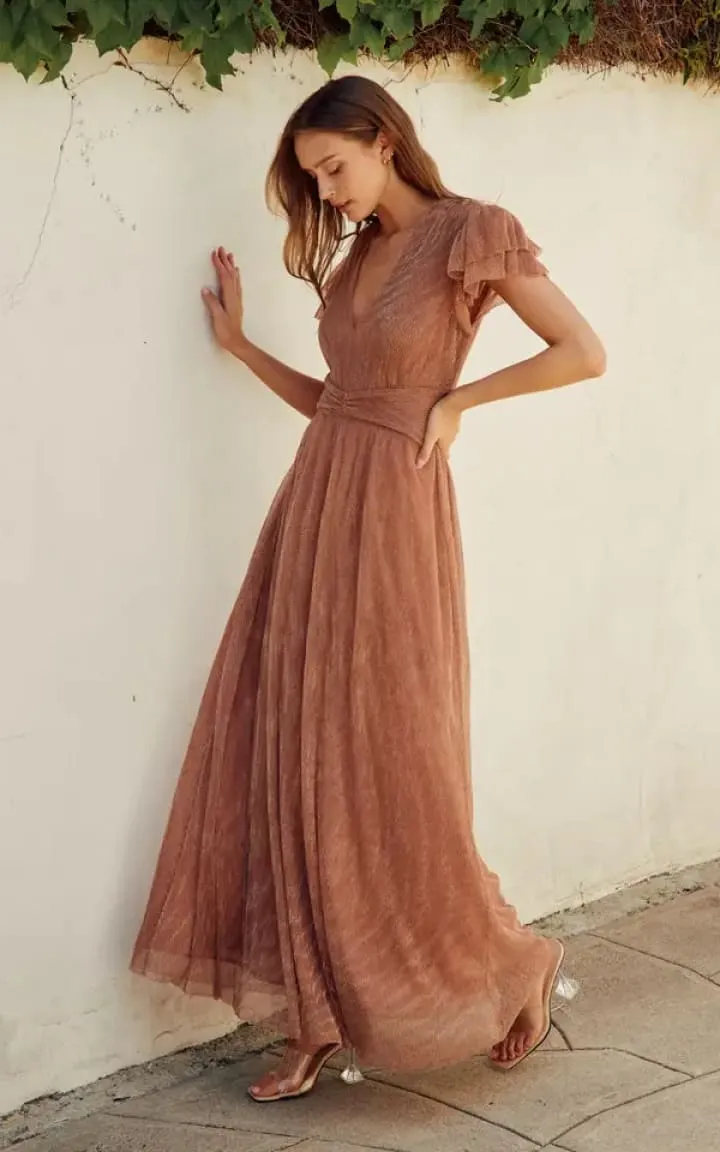 Dress Forum- Micro-pleated Maxi Dress