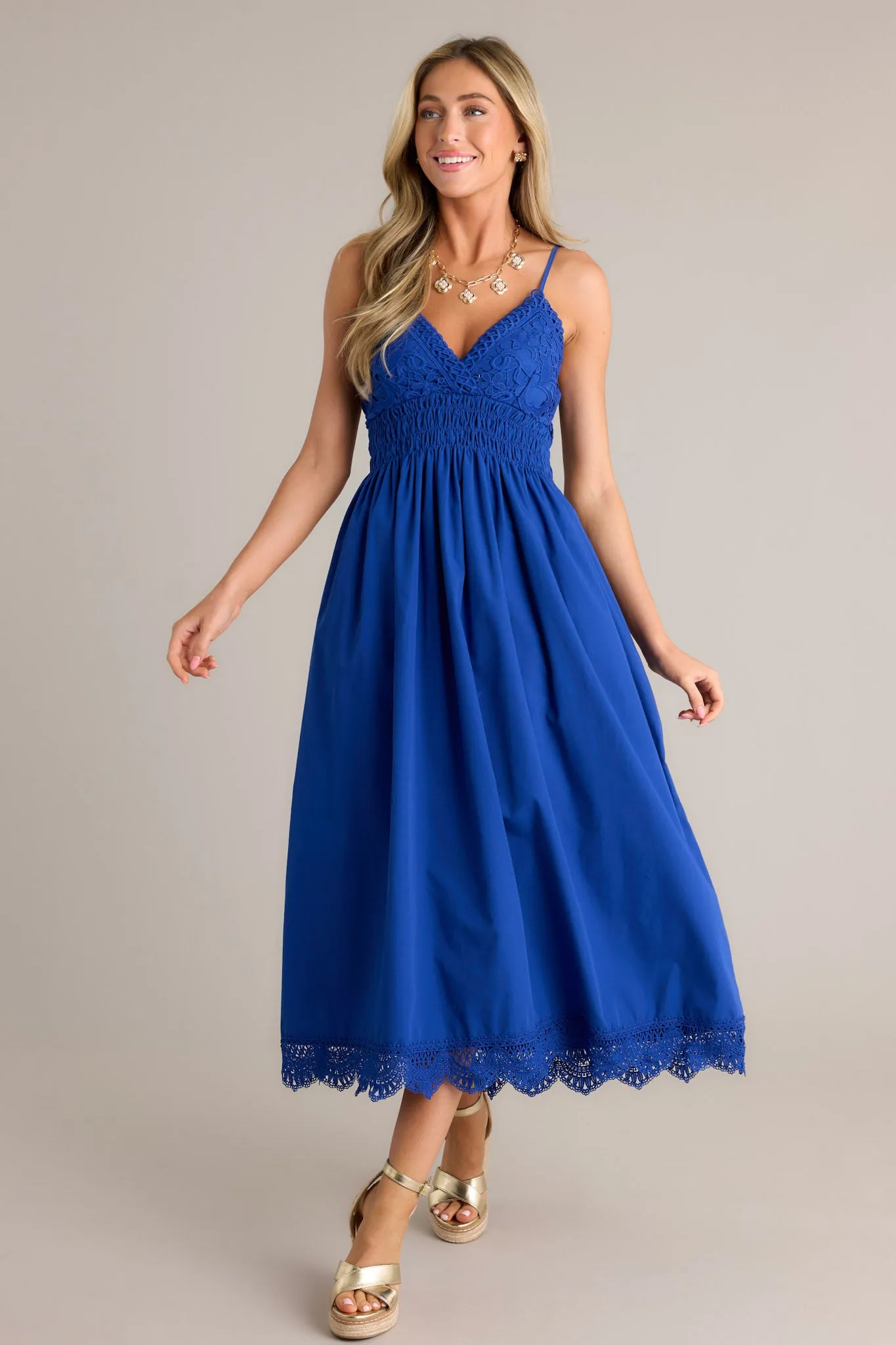 Ethereal Elegance Royal Blue Maxi Dress