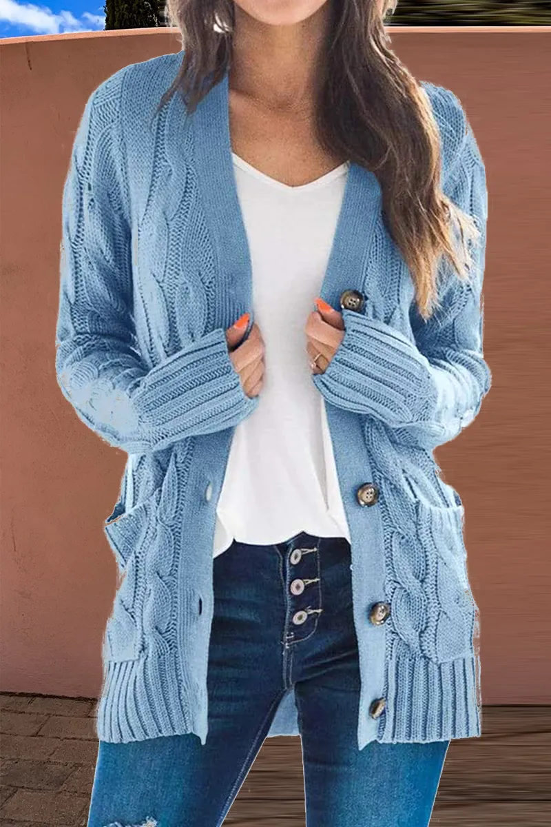 Fashion Solid Patchwork Cardigan Collar Cardigans(8 Colors)