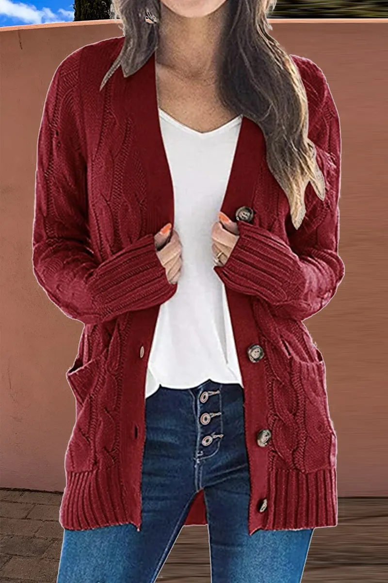 Fashion Solid Patchwork Cardigan Collar Cardigans(8 Colors)