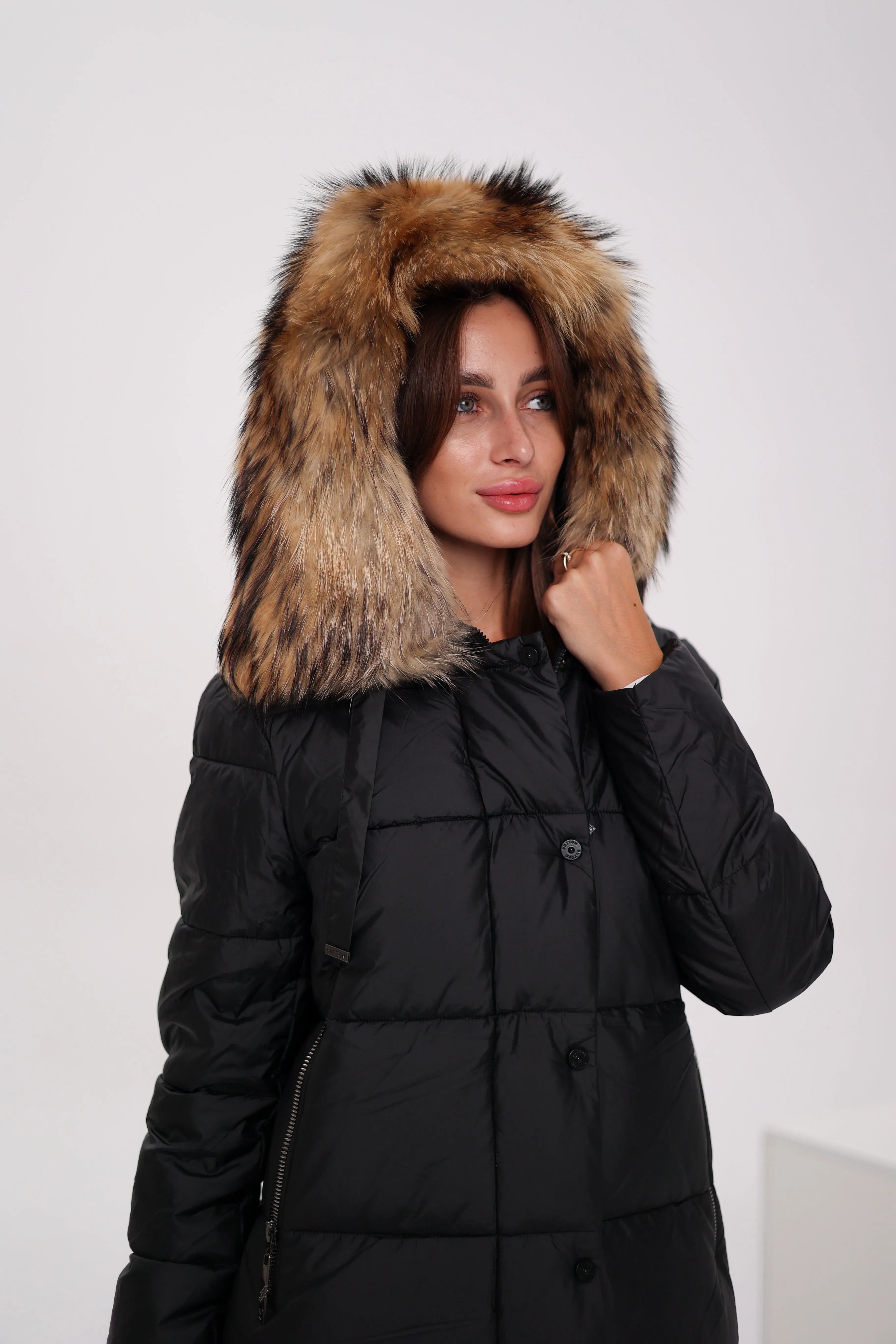 Genuine Fur Trim Down Alternative Coat