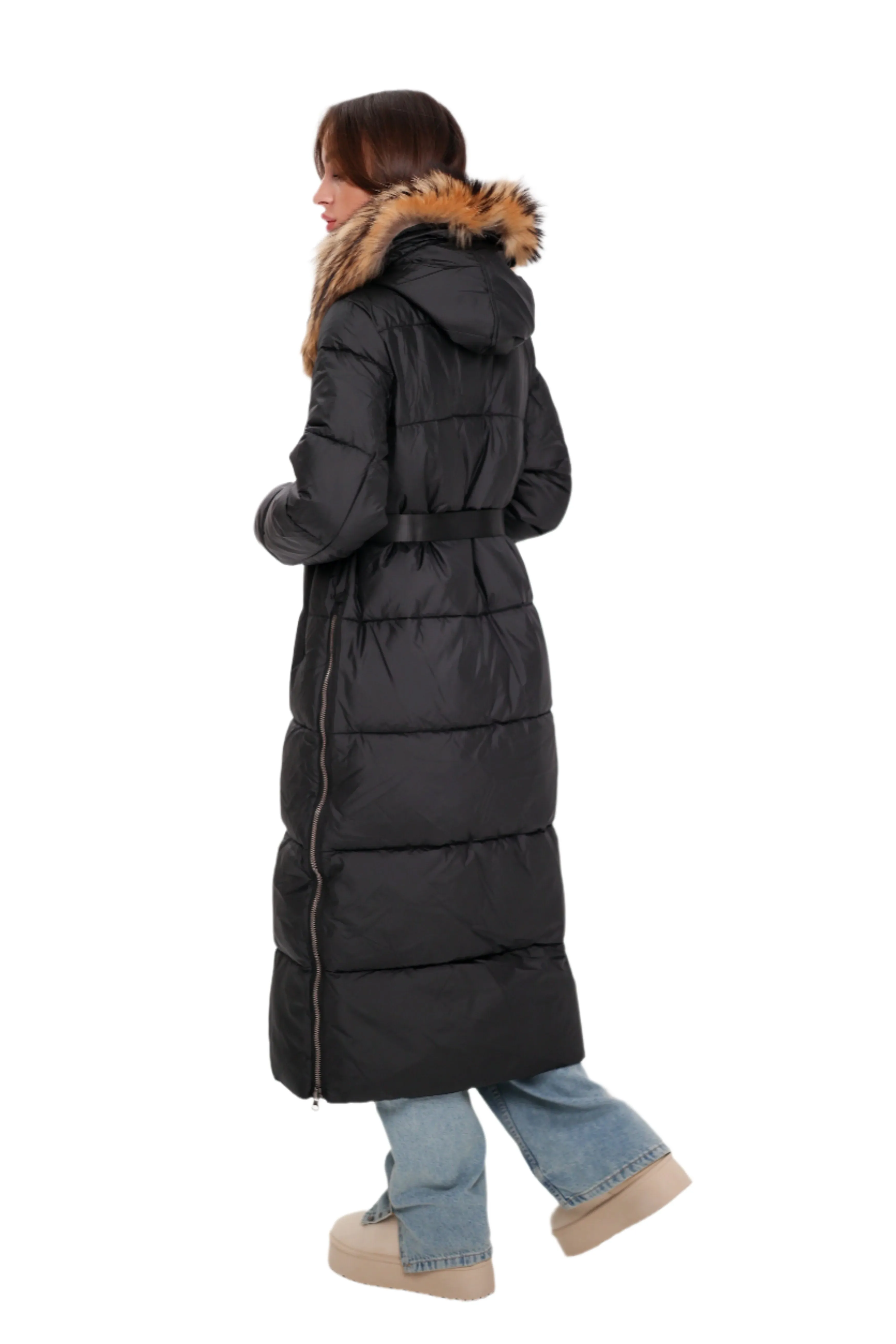 Genuine Fur Trim Down Alternative Coat