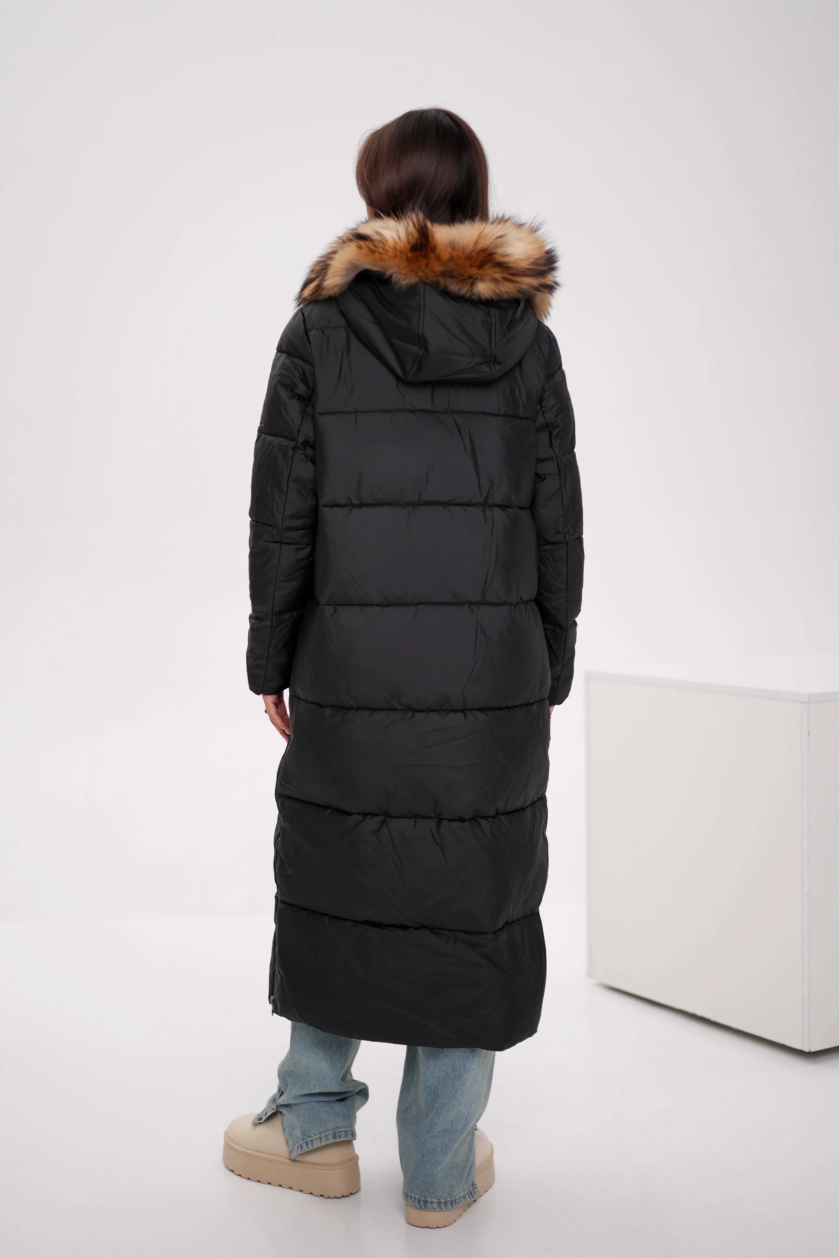 Genuine Fur Trim Down Alternative Coat