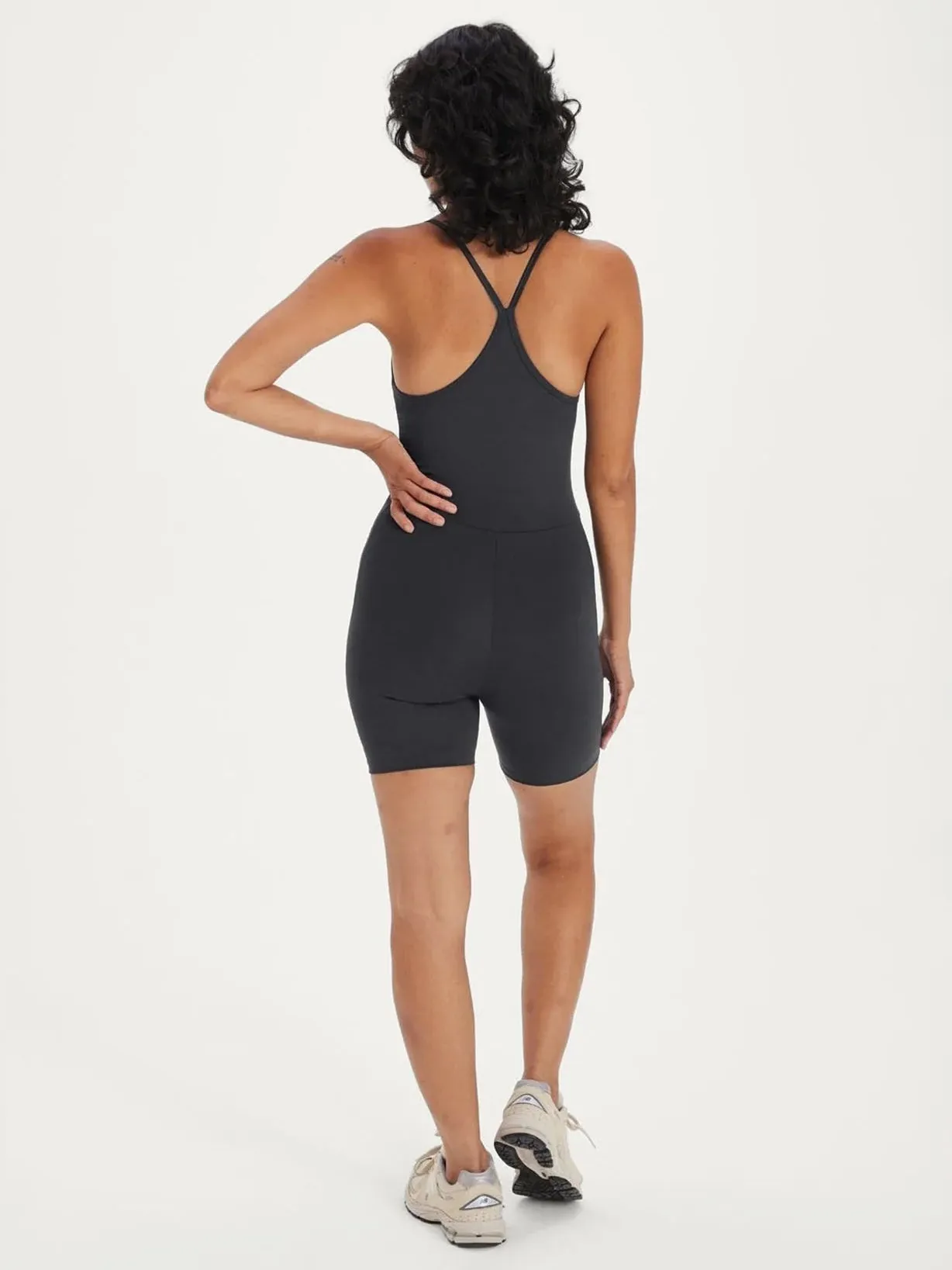 Girlfriend Collective V-Neck Barre Unitard - Black