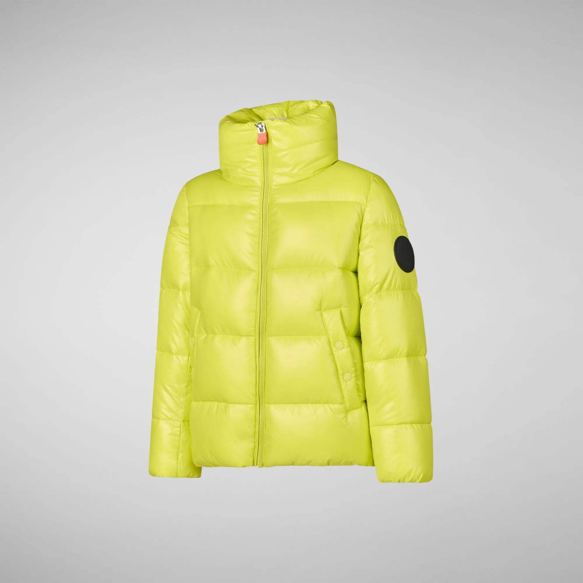 Girls' animal free puffer jacket Jaci in lichen green