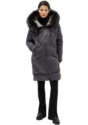 Gisèle Premium Genuine Fox Fur Trim Down Fill Coat