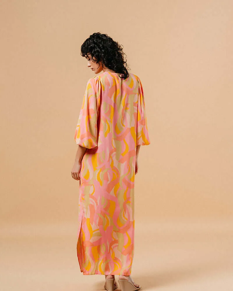 Grace & Mila - Manola 60s Inspired V Neck Maxi Dress