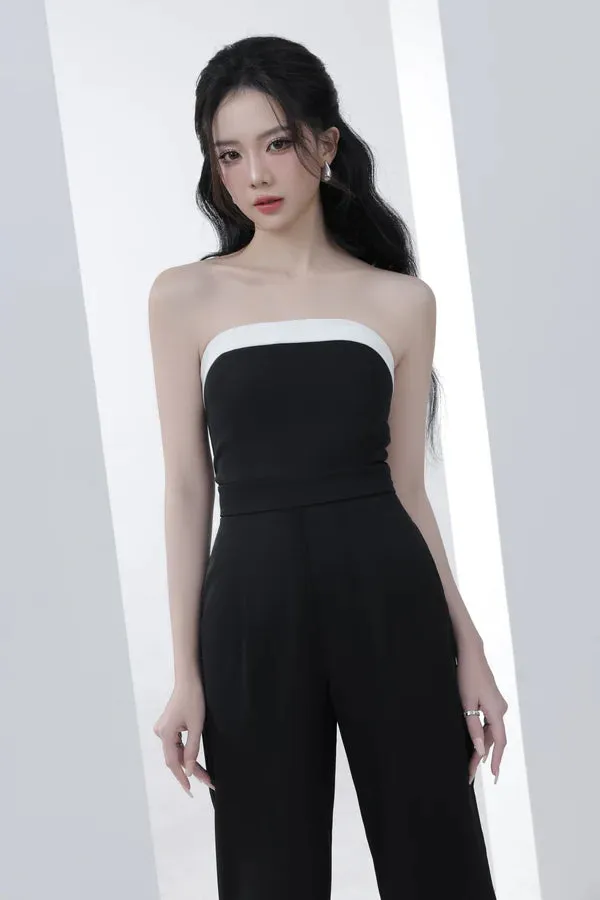 Hazelle Monochrome Jumpsuit - Black