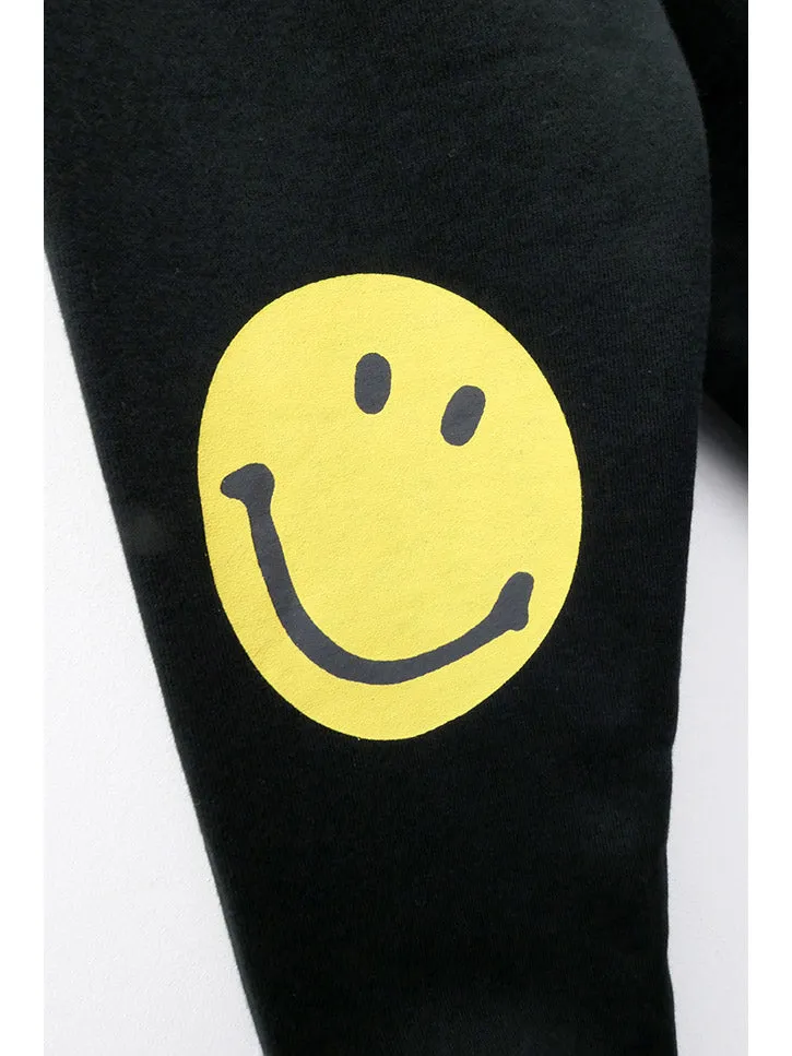 Kapital Eco Fleece Smiley Sweatshirt, Black